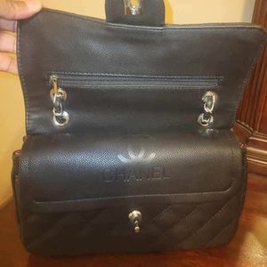 Black Chanel double flap shoulder bag